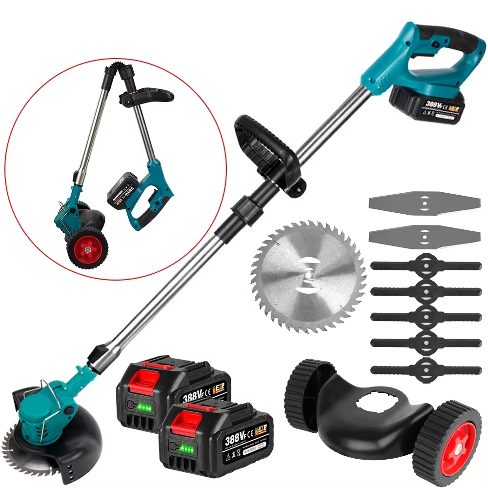 1500W 7 Inch Cordless Electric Lawn Mower Length Adjustable Handheld Rechargeable Garden Pruning Tools For Makita