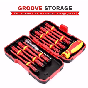 סט 13 חלקים של מברג מבודד ומקצועי לעבודות חשמל