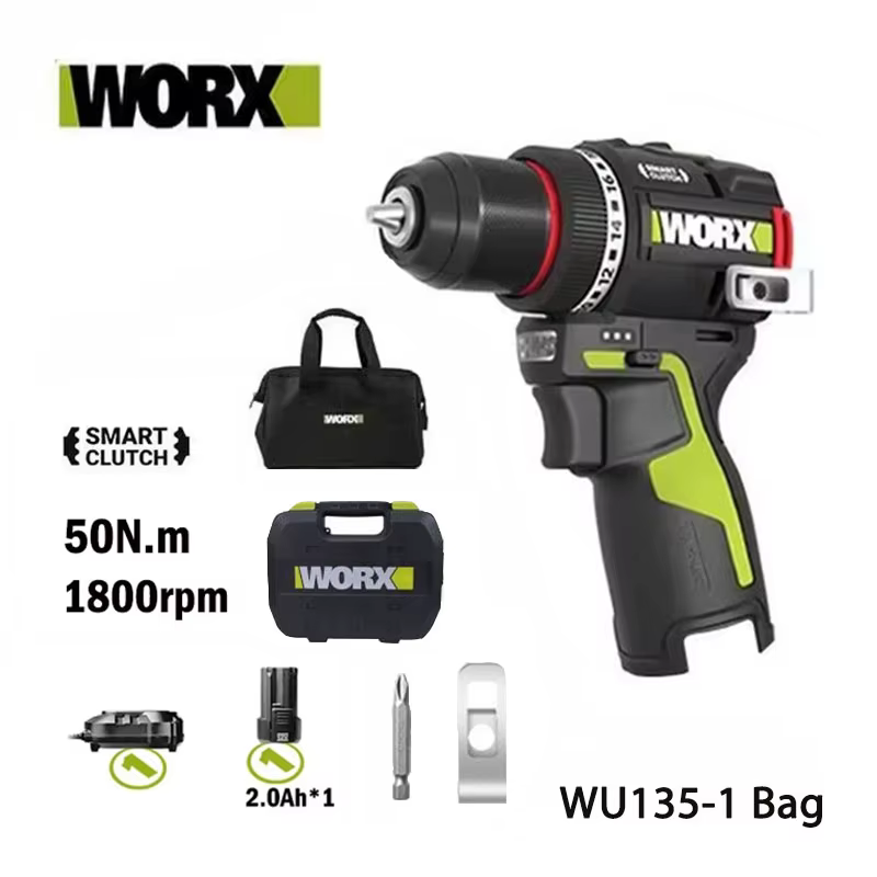 סט מברגת אימפקט/מקדחה ללא פחמים וורקס –  12-WORX WU135